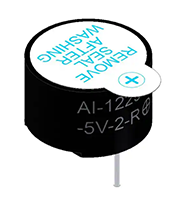 85 Decibels A (dBA) Minimum Sound Pressure Level (SPL) at 10 Centimeter (cm) and Tin (Sn) Plated Copper Terminal Material Buzzer Indicator (AI-1223-TWT-5V-2-R)