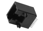 6 Position , 6 Contacts Surface Mount Right Angle Modular Jack Connector with Post (GMX-SMT2-N-66) - 2