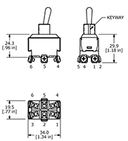 ST2 Series Screw Terminals Toggle Switch - 2