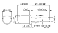 105 Milliwatt (mW) Power Dissipation (P<sub>D</sub>) T-1 3/4 Solid State Light Emitting Diode (LED) Lamp - 2