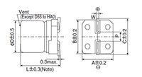 Alchip™-MVA Series 100 Microfarad (µF) Capacitance and 6.3 Millimeter (mm) Dimension D Surface Mount Aluminum Electrolytic Capacitor (EMVA6R3ADA221MF55G) - 2