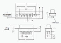 Socket Contact (Receptacle) Vertical Printed Circuit Board (PCB) Mount D-Subminiature Connector - 2