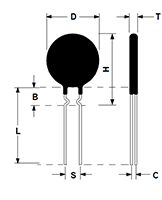 MS22 Series 180 Joules (J) Maximum Recommended Energy Rating Thermistor