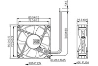 OD8025 Series 1.8 Watt (W) Input Power Direct Current (DC) Voltage Fans - 2