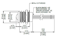 Q14 Series Black Bezel Finish Panel Mounting Light Emitting Diode (LED) Indicator - 2