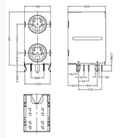 KMDGX Series 4 Number of Contact Stacked Printed Circuit Board (PCB) Mount Mini-DIN Socket