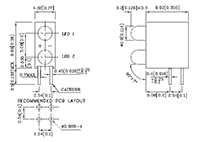 T-1 Bi-Level Red Color Light Emitting Diode (LED) Indicator - 2