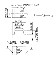 105 Milliwatt (mW) Power Dissipation (P<sub>D</sub>) Surface Mount Device (SMD) Chip Light Emitting Diode (LED) Lamp