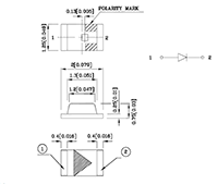 62.5 Milliwatt (mW) Power Dissipation (P<sub>D</sub>) Surface Mount Device (SMD) Chip Light Emitting Diode (LED) Lamp (XZMG54W-1) - 2