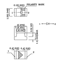 62.5 Milliwatt (mW) Power Dissipation (P<sub>D</sub>) Surface Mount Device (SMD) Chip Light Emitting Diode (LED) Lamp (XZMG54W) - 2