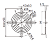 92 Meter Square (mm²) Fan Size, Nickel-Chrome Plating Surface Treatment, and Outlet Side Type Finger Guard