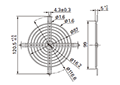 92 Meter Square (mm²) Fan Size, Nickel-Chrome Plating Surface Treatment, and Inlet Side, Outlet Side Type Finger Guard - 2