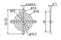 60 Meter Square (mm²) Fan Size, Nickel-Chrome Plating Surface Treatment, and Inlet Side, Outlet Side Type Finger Guard - 2