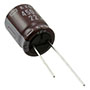 KXG Series 22 Microfarad (µF) Capacitance and 16 Millimeter (mm) Diameter (D) Miniature Aluminum Electrolytic Capacitor