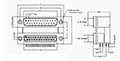 K42X Series 25 Top/Bottom Left/Bottom Right Shell Size and 0.750 Inch (in) Center to Center Distance Dual Port D-Subminiature Connector - 3