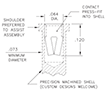 0.067 Inch (in) Mounting Hole Diameter Swage Mount Receptacles - 2