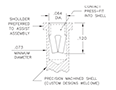 0.102 Inch (in) Mounting Hole Diameter Solder Mount Receptacles with No Tail - 2